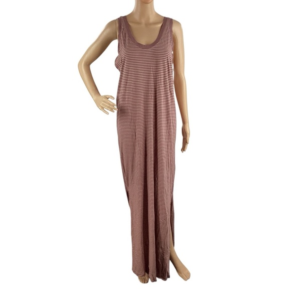 Susina Striped Sleeveless Scoop Neck Maxi Dress Size Medium - Picture 1 of 7